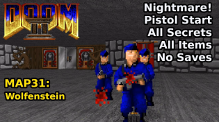 Thumbnail for Doom II - MAP31: Wolfenstein (Nightmare! 100% Secrets + Items) | decino