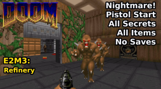 Thumbnail for Doom - E2M3: Refinery (Nightmare! 100% Secrets + Items) | decino