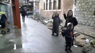 Thumbnail for Jewish kids attack camera crew on the streets brandishing knives.  Then an adult assaults the camera crew.