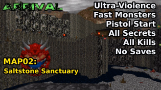 Thumbnail for Arrival - MAP02: Saltstone Sanctuary (Fast Ultra-Violence 100%) | decino