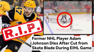 Thumbnail for Former NHL Player Adam Johnson DIES In FREAK Accident During Game After Cut To Neck With Skate | Sports Wars