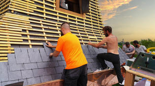 Thumbnail for Slating the roof. | Escape to rural France
