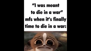 Thumbnail for "I was meant to die in a war' mts when it's finally time to die in a war: | FunnyMemeSpot