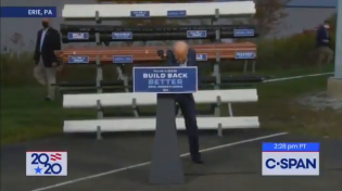 Thumbnail for Where am I going? Am I going this way?" A Confused Maskless Joe Biden Bolts From Podium After PA Speech And Walks Over to People WITHOUT A MASK