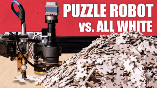 Thumbnail for Worlds hardest jigsaw vs. puzzle machine (all white) | Stuff Made Here