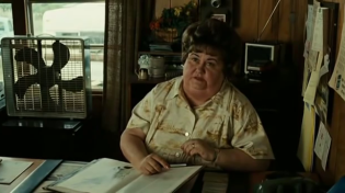 Thumbnail for In the movie No Country for Old Men the only person who Evil stood down to was the obese secretary that told him to fuck off. She STOOD HER GROUND