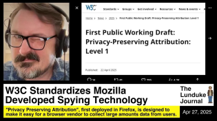 Thumbnail for W3C Standardizes Mozilla Developed Spying Technology | The Lunduke Journal