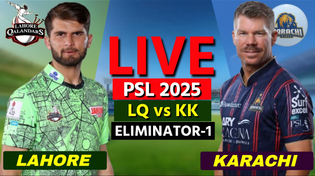 Thumbnail for PSL Live: LQ vs KK, 1st Eliminator | Scores & Commentary | Lahore vs Karachi | LQ BATTING