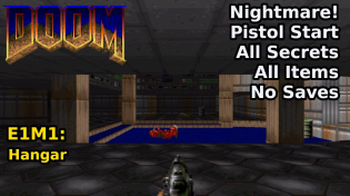 Thumbnail for Doom - E1M1: Hangar (Nightmare! 100% Secrets + Items) | decino