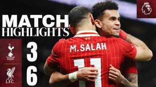 Thumbnail for Highlights: Tottenham 3-6 Liverpool | Salah & Diaz double as Reds ensure Christmas number one | Liverpool FC