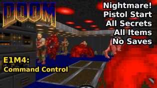 Thumbnail for Doom - E1M4: Command Control (Nightmare! 100% Secrets + Items) | decino
