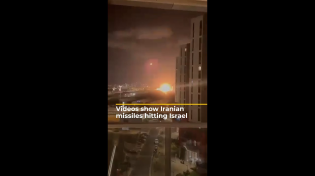 Thumbnail for Videos show Iranian missiles hitting Israel | AJ #shorts | Al Jazeera English