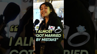 Thumbnail for She almost got married by mistake 🫣 #korea #streetinterview #dating | Mojiverse