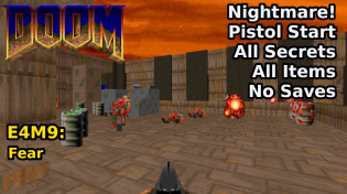 Thumbnail for Doom - E4M9: Fear (Nightmare! 100% Secrets + Items) | decino