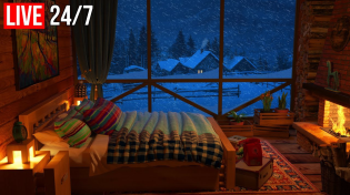Thumbnail for 🔴 Deep Sleep with Blizzard and Fireplace Sounds | Cozy Winter Ambience and Howling Wind - Live 24/7 | Rainy Guy