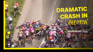 Thumbnail for First female Tour de France descends into chaos after massive pileup