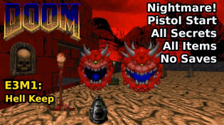 Thumbnail for Doom - E3M1: Hell Keep (Nightmare! 100% Secrets + Items) | decino