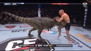 Thumbnail for GSP vs increasingly dangerous dinosaurs | Cage Fiction